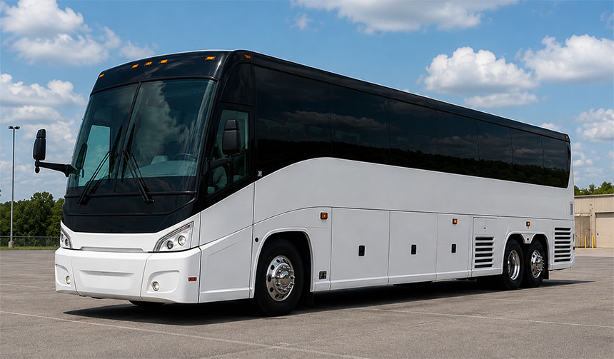 56-passenger charter bus available for charter in Allen, TX
